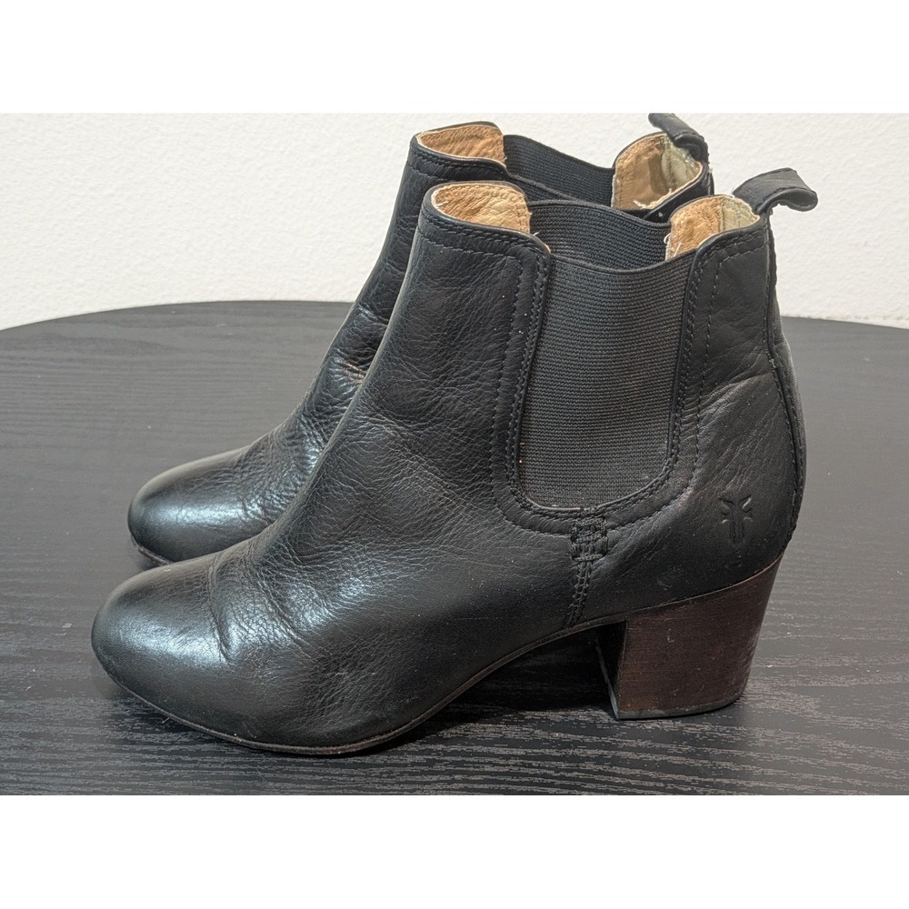 Frye Stella Chelsea Short Boots Womens Size 7 Black Leather Ankle Zip 3476464